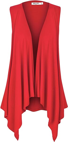 Lock and Love Sleeveless Draped Open Front Cardigan | 40plusstyle.com