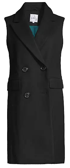 Sam Edelman Double-Breasted Longline Vest | 40plusstyle.com
