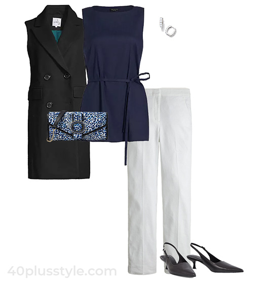 Longline vest, tunic top and pants | 40plusstyle.com