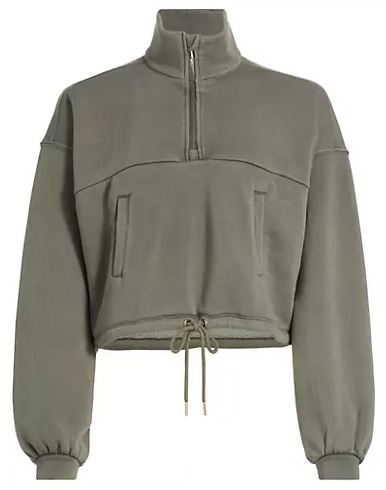 Stellae Dux Fleece Cargo Half-Zip Crop Sweater | 40plusstyle.com
