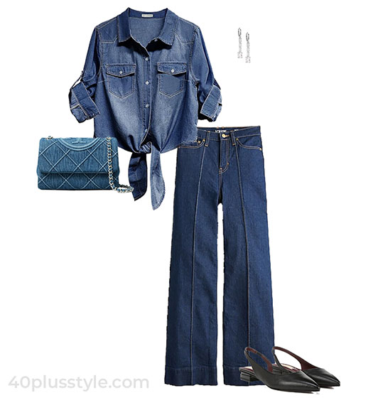 Denim shirt and jeans | 40plusstyle.com