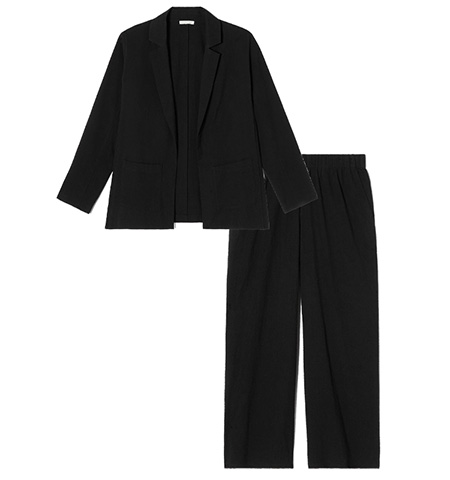 Summer suits for women: Eileen Fisher organic cotton blazer and pants | 40plusstyle.com