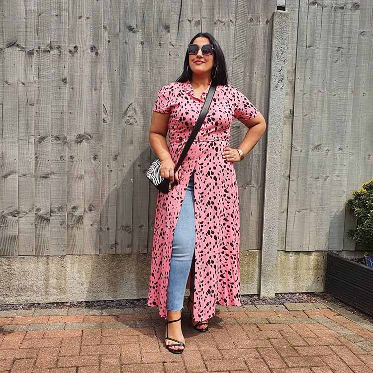 Jas in maxi dress and jeggings | 40plusstyle.com