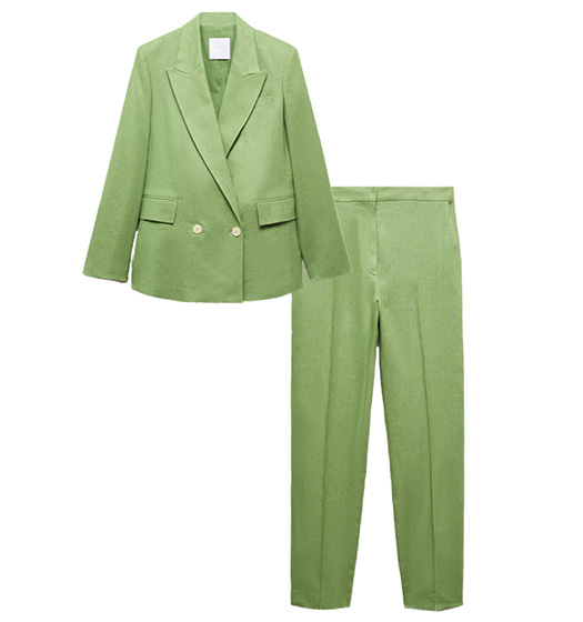 Summer suits for women: MANGO linen blazer and pants | 40plusstyle.com