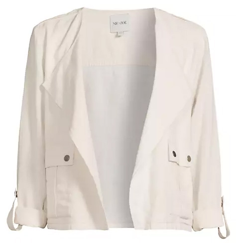 Summer jackets for women: NIC+ZOE Rumba Linen Moto Jacket | 40plusstyle.com