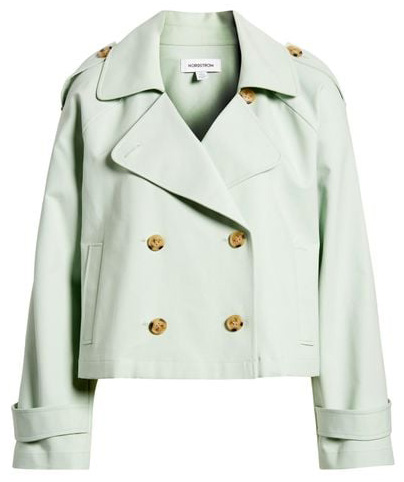 Nordstrom Crop Stretch Cotton Trench Coat | 40plusstyle.com