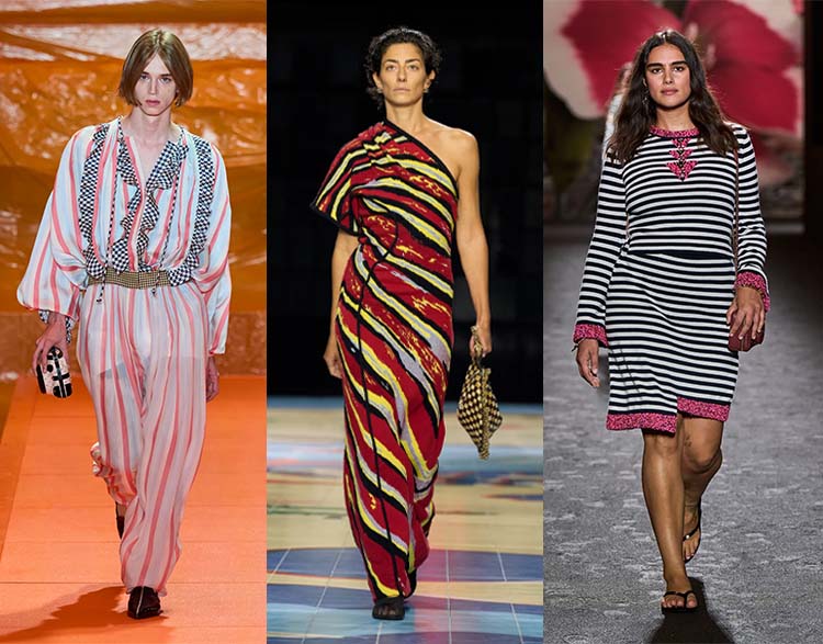 Stripe outfits on the catwalks | 40plusstyle.com