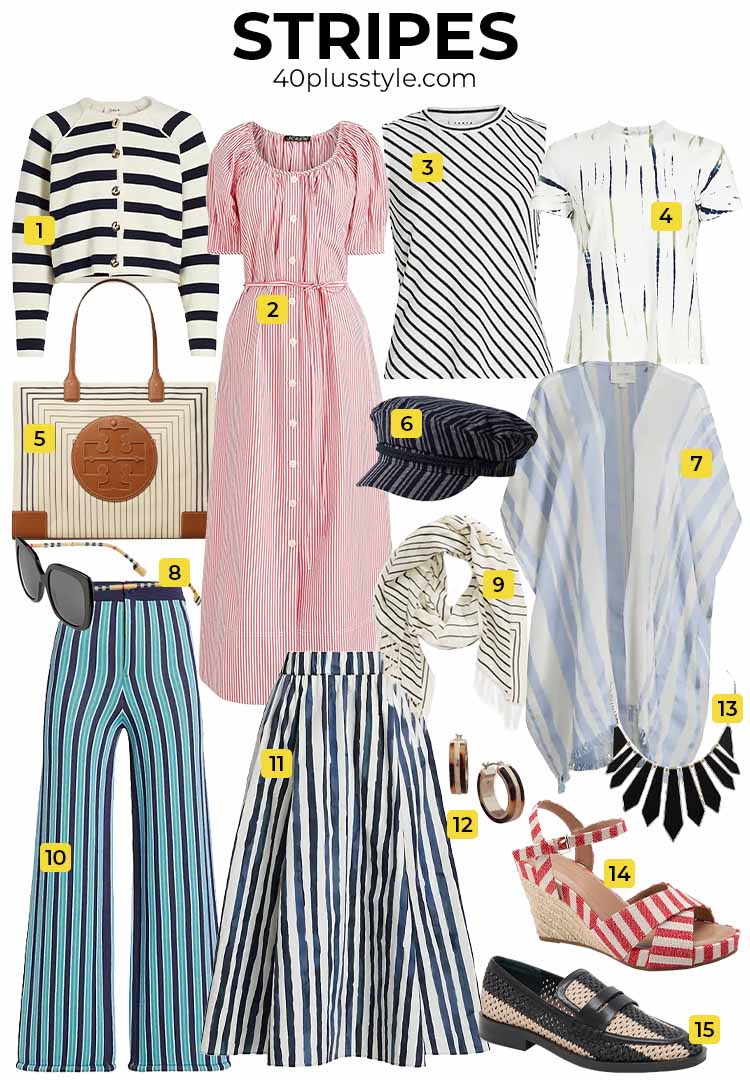 Striped outfits for women over 40 | 40plusstyle.com