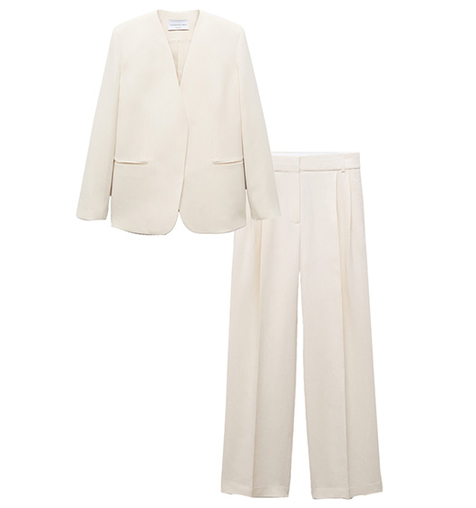 Summer suits for women: Victoria Beckham x MANGO blazer and pants | 40plusstyle.com