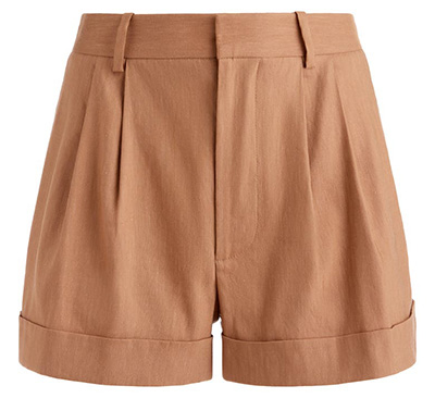 Best women's shorts: Alice + Olivia Conry Pleated Linen Blend Shorts | 40plusstyle.com