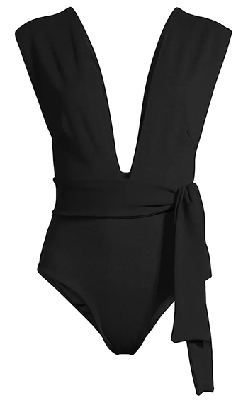 Haight. Crepe V-Neck One-Piece Swimsuit | 40plusstyle.com