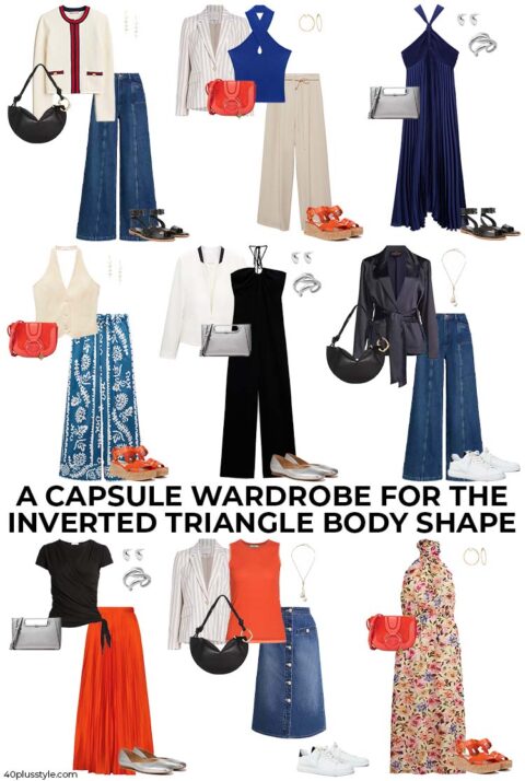 inverted triangle body shape - A capsule wardrobe - 40+style