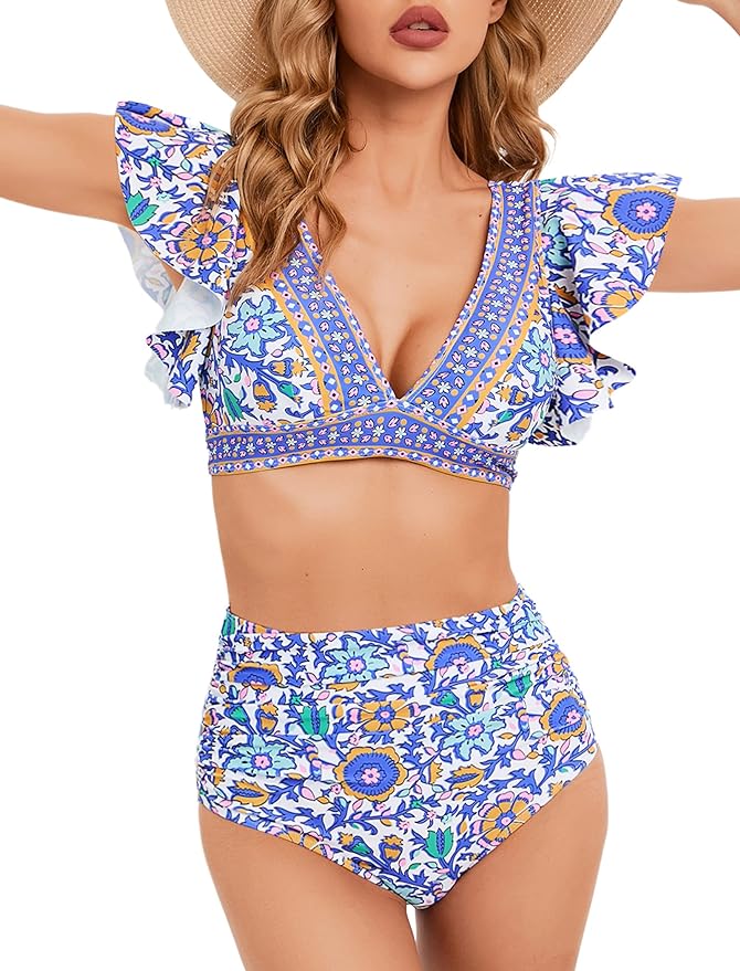 Soucrat High Waisted Swimsuit | 40plusstyle.com