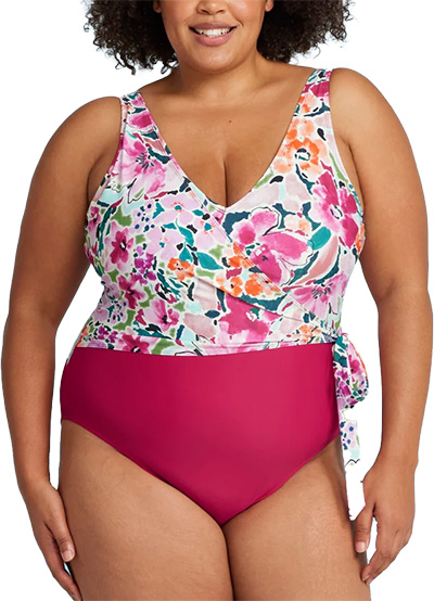 Best bathing suits for women: L.L.Bean X Summersalt The Perfect Wrap One-piece | 40plusstyle.com