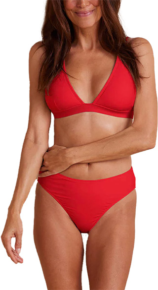 Best bathing suits for women: Summersalt The Plunge Bikini Top / The High Leg Mid Rise Bikini Bottom | 40plusstyle.com