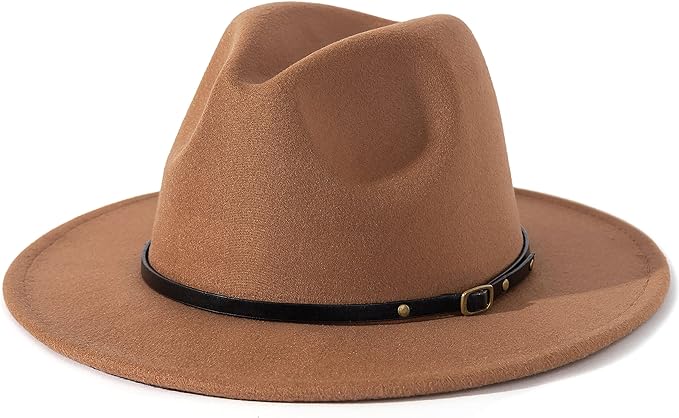 Lisianthus Belt Buckle Fedora Hat | 40plusstyle.com