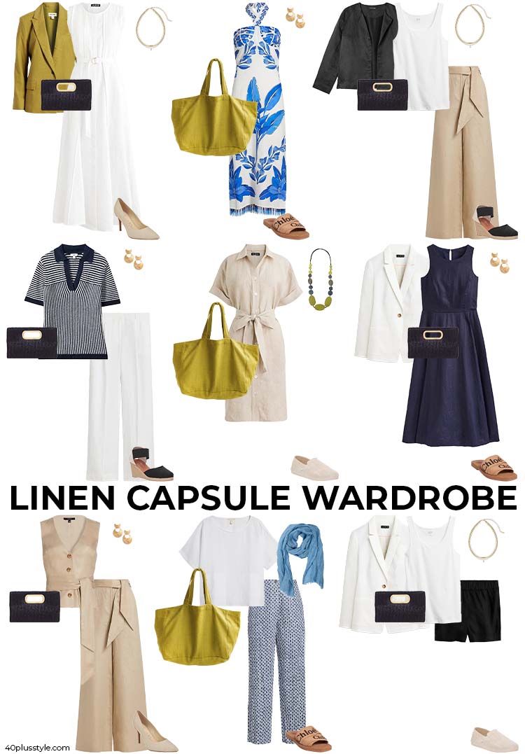 Linen capsule wardrobe | 40plusstyle.com