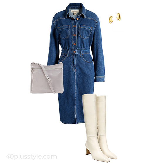 Denim dress | 40plusstyle.com