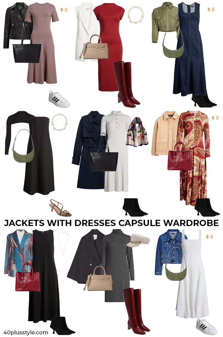 Jackets with dresses capsule wardrobe | 40plusstyle.com