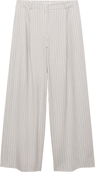 MANGO Wide Leg Striped Pants | 40plusstyle.com