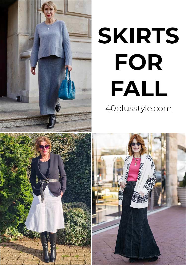 Skirts for fall and how to style them | 40plusstyle.com