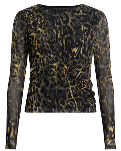 Fall trends - AllSaints Edana Leopard Print Mesh Top | 40plusstyle.com