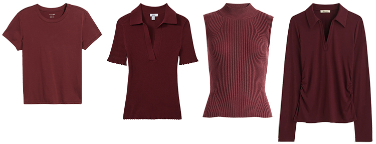 Burgundy tops | 40plusstyle.com