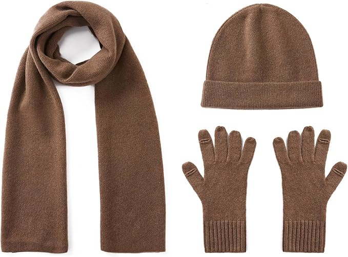 GreenMount Cashmere Hat Gloves Scarf Set | 40plusstyle.com