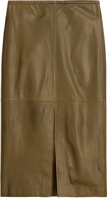 J.Crew Collection Pencil Leather Midi Skirt | 40plusstyle.com