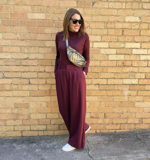 burgundy outfits and dark red clothes | 40+style