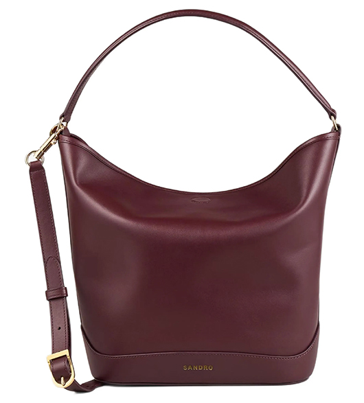 SANDRO Tangoso Leather Bucket Bag | 40plusstyle.com