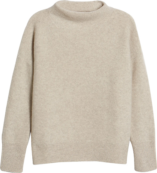 Vince Boiled Cashmere Funnel Neck Pullover | 40plusstyle.com