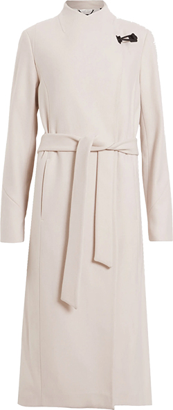 AllSaints Riley Wrap Around Belted Long Line Coat | 40plusstyle.com