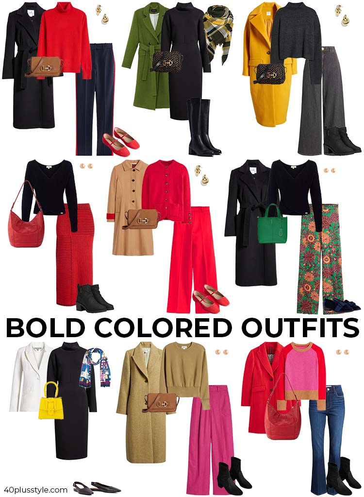 Bold colored outfits | 40plusstyle.com