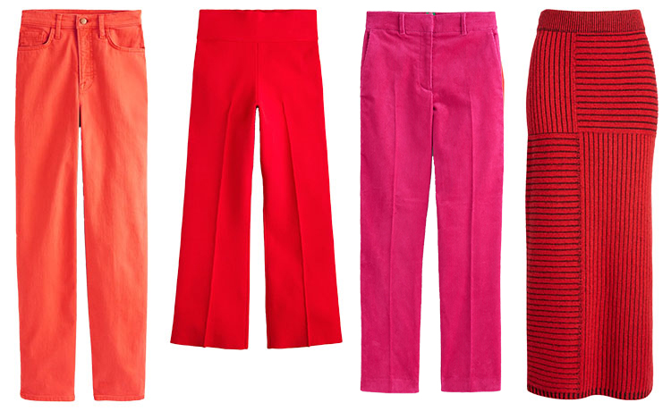 Bright colored pants and skirts | 40plusstyle.com