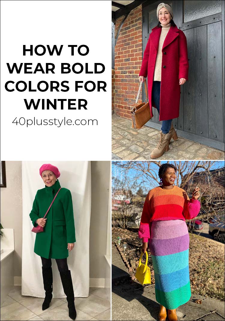 How to wear bright colors for winter | 40plusstyle.com