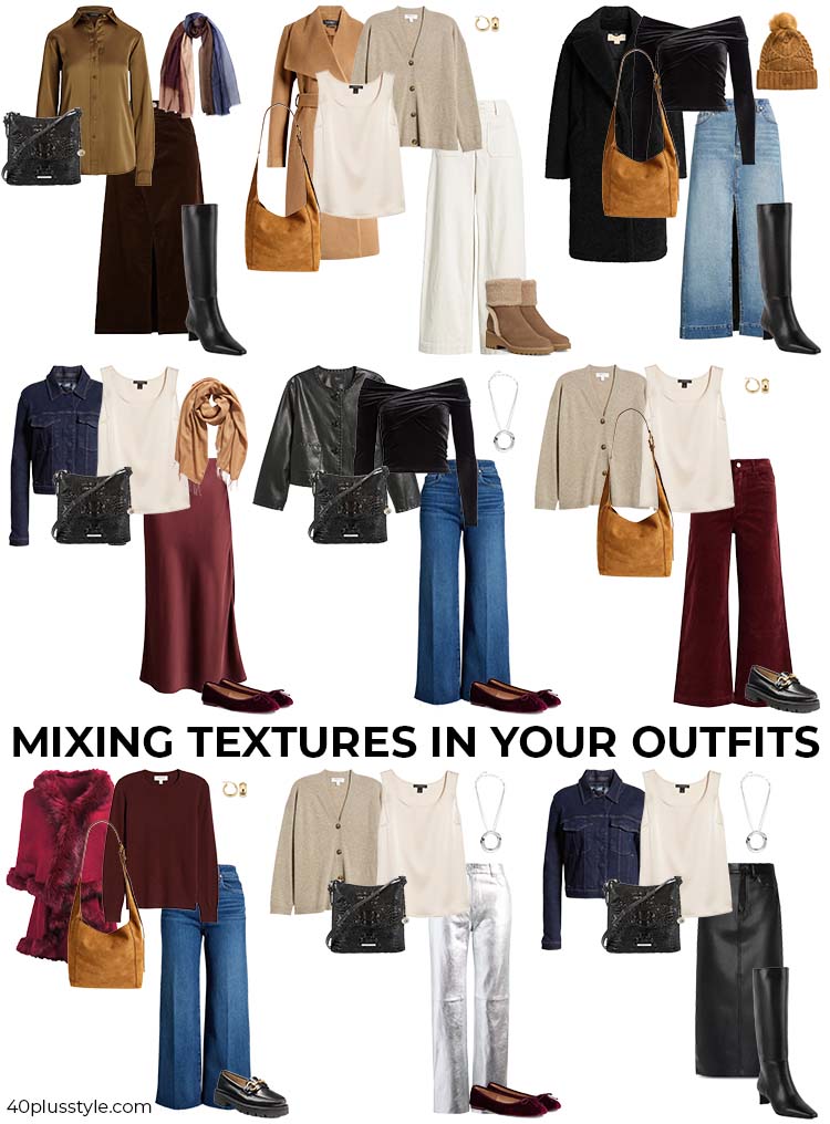 Mixing textures in your outfit | 40plusstyle.com