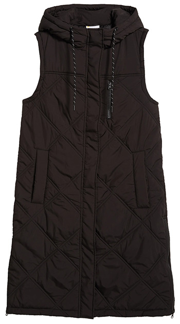 Zella Long Hooded Puffer Vest | 40plusstyle.com