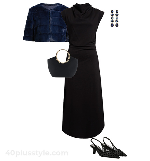 Christmas party outfit: a black dress | 40plusstyle.com