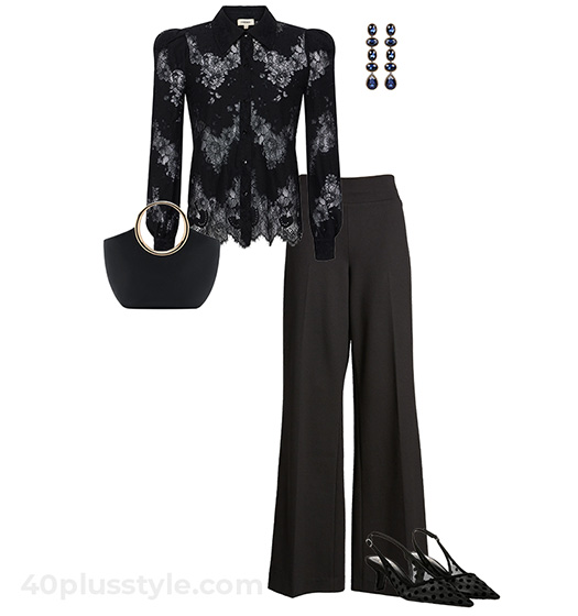 Lace top and pants | 40plusstyle.com