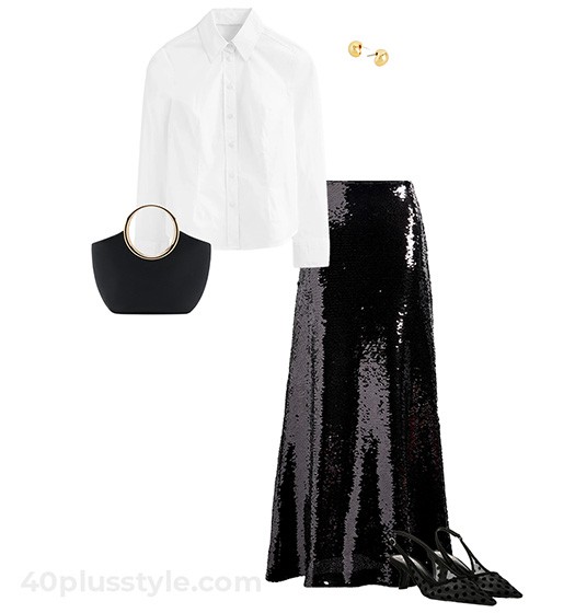 Christmas party outfit: wear sequins | 40plusstyle.com