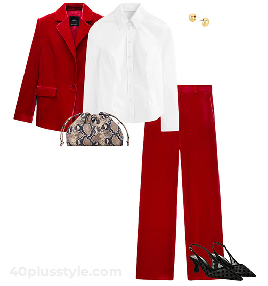 Christmas party outfit: velvet | 40plusstyle.com