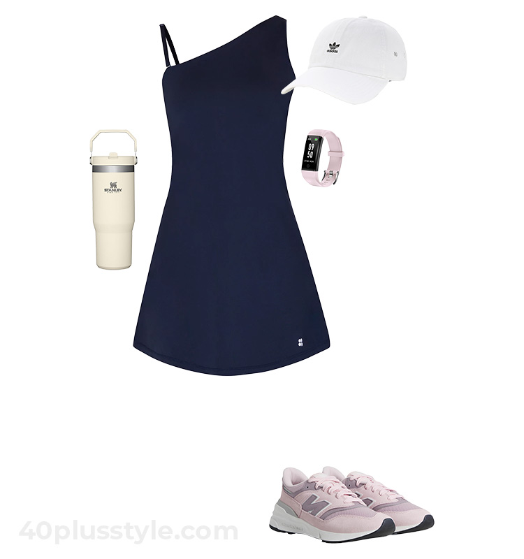 Workout dress and sneakers | 40plusstyle.com