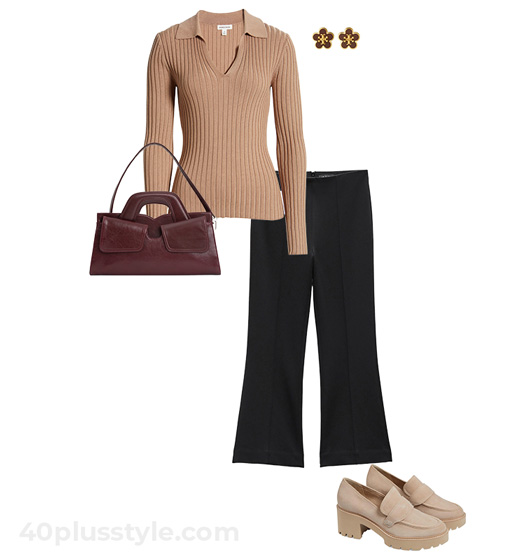 Preppy style outfit | 40plusstyle.com