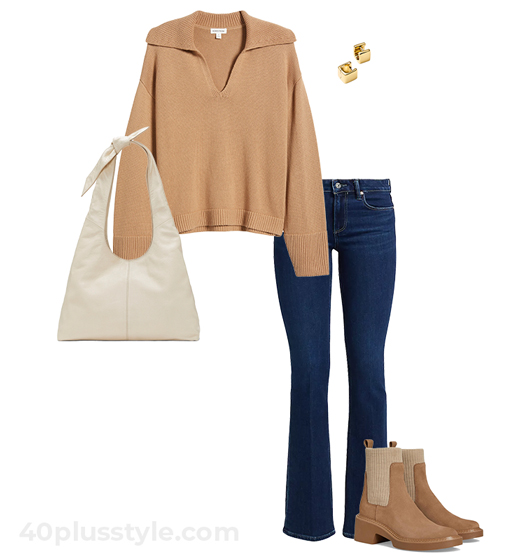 Cashmere sweater and jeans | 40plusstyle.com