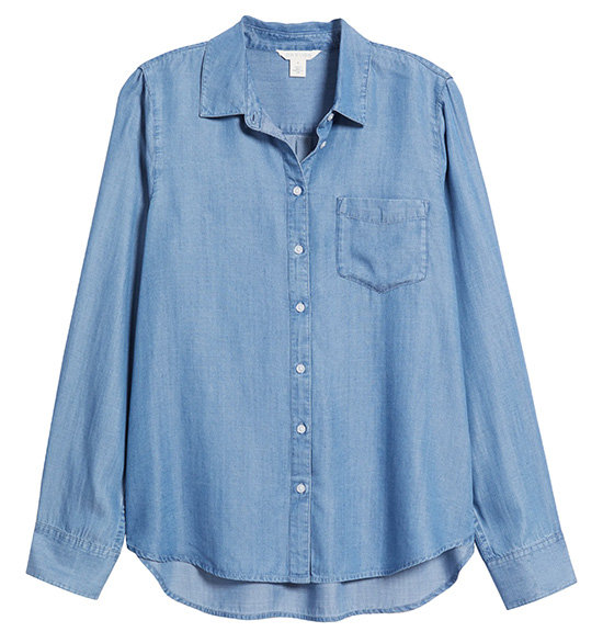 Caslon Chambray Button-Up Shirt | 40plusstyle.com