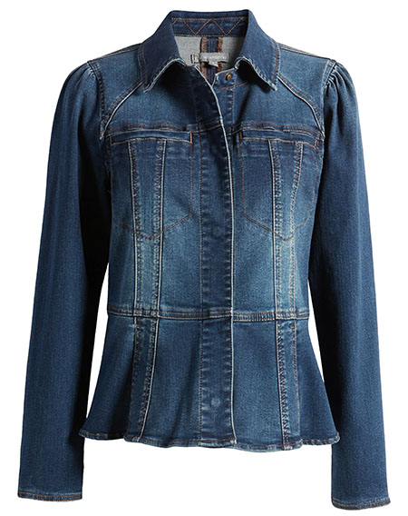 Wit & Wisdom Peplum Denim Jacket | 40plusstyle.com