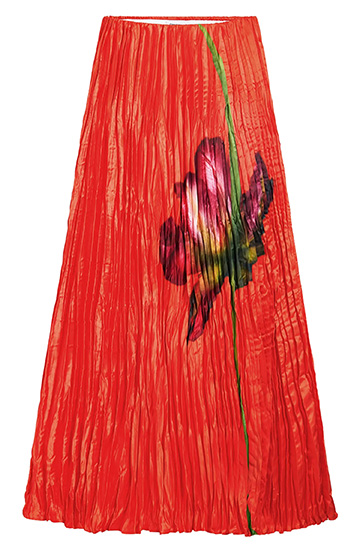 Desigual Floral Pleated Satin Maxi Skirt | 40plusstyle.com