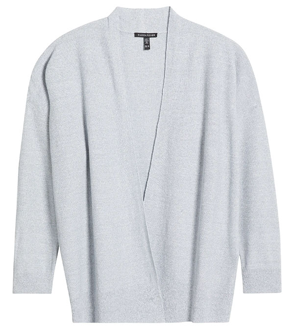 Travel clothes for women - Eileen Fisher Organic Linen Blend Open Front Cardigan | 40plusstyle.com
