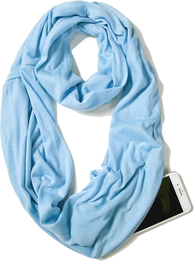 Travel clothes for women - ELZAMA Infinity Scarf With Hidden Zipper Pocket | 40plusstyle.com